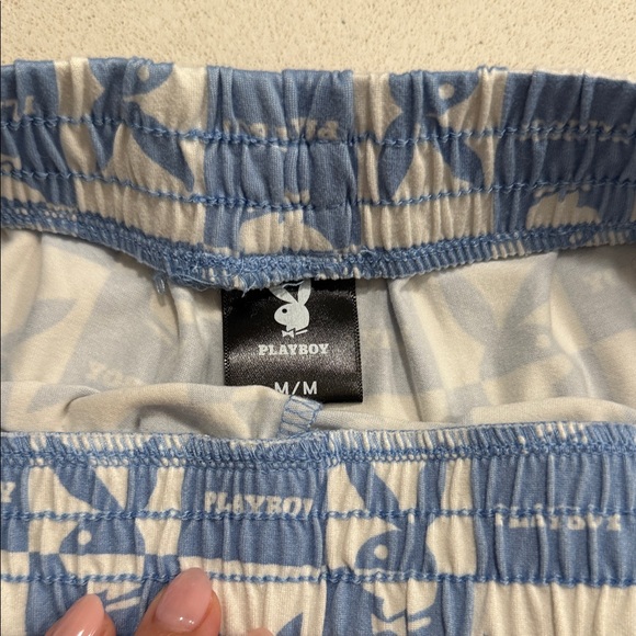 NWOT PLAYBOY Light Blue Sports Bra and Logo Shorts - Picture 4 of 6